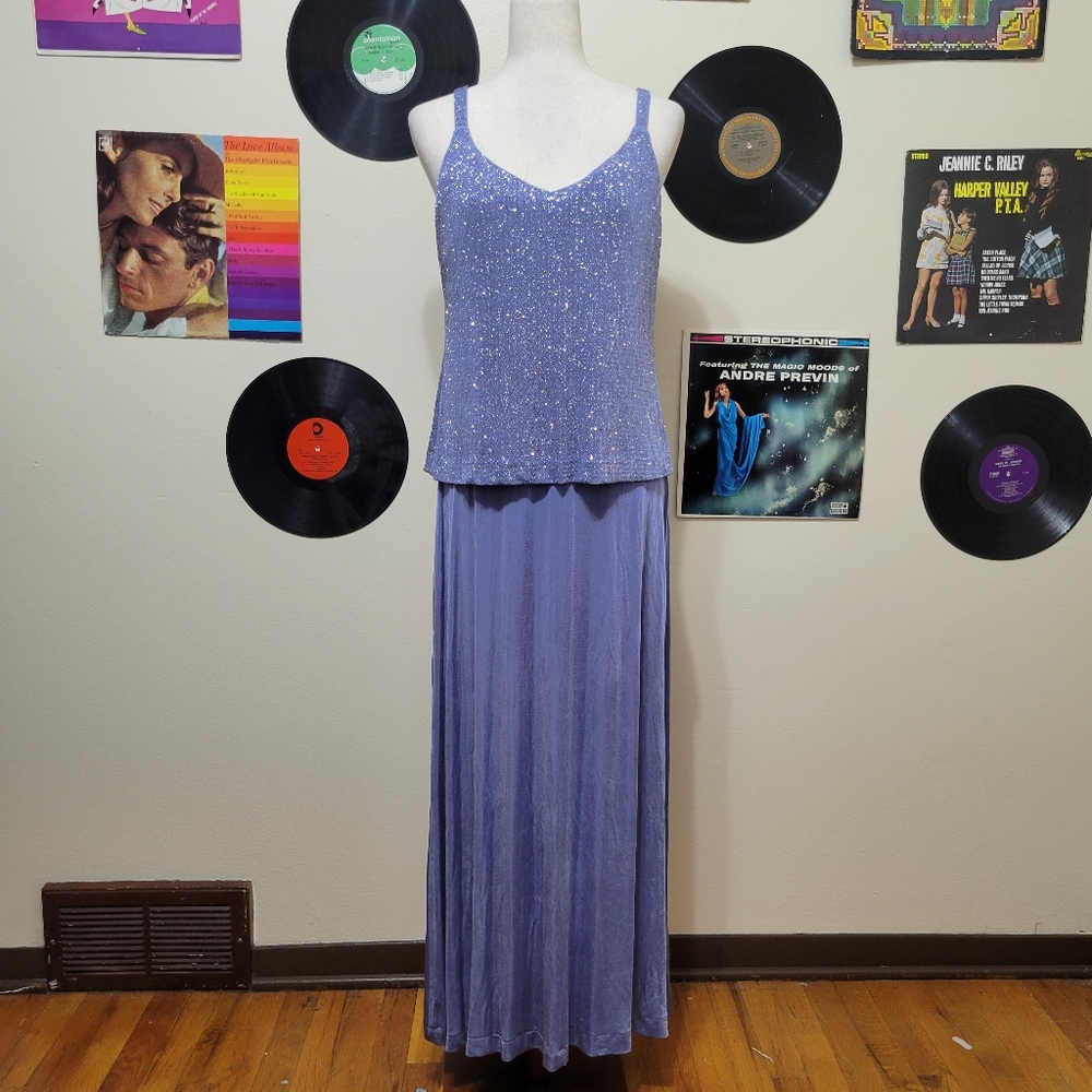 Alex Evenings | 90s Vintage Light Purple Layered Sparkle Prom Dress